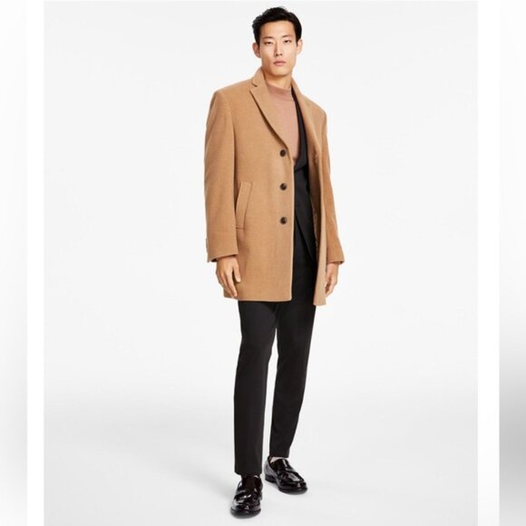 Calvin Klein Men’s Wool Slim Fit Overcoat Coat - Picture 1 of 10